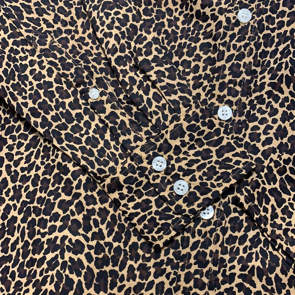 NWT J Crew leopard print long sleeve blouse S